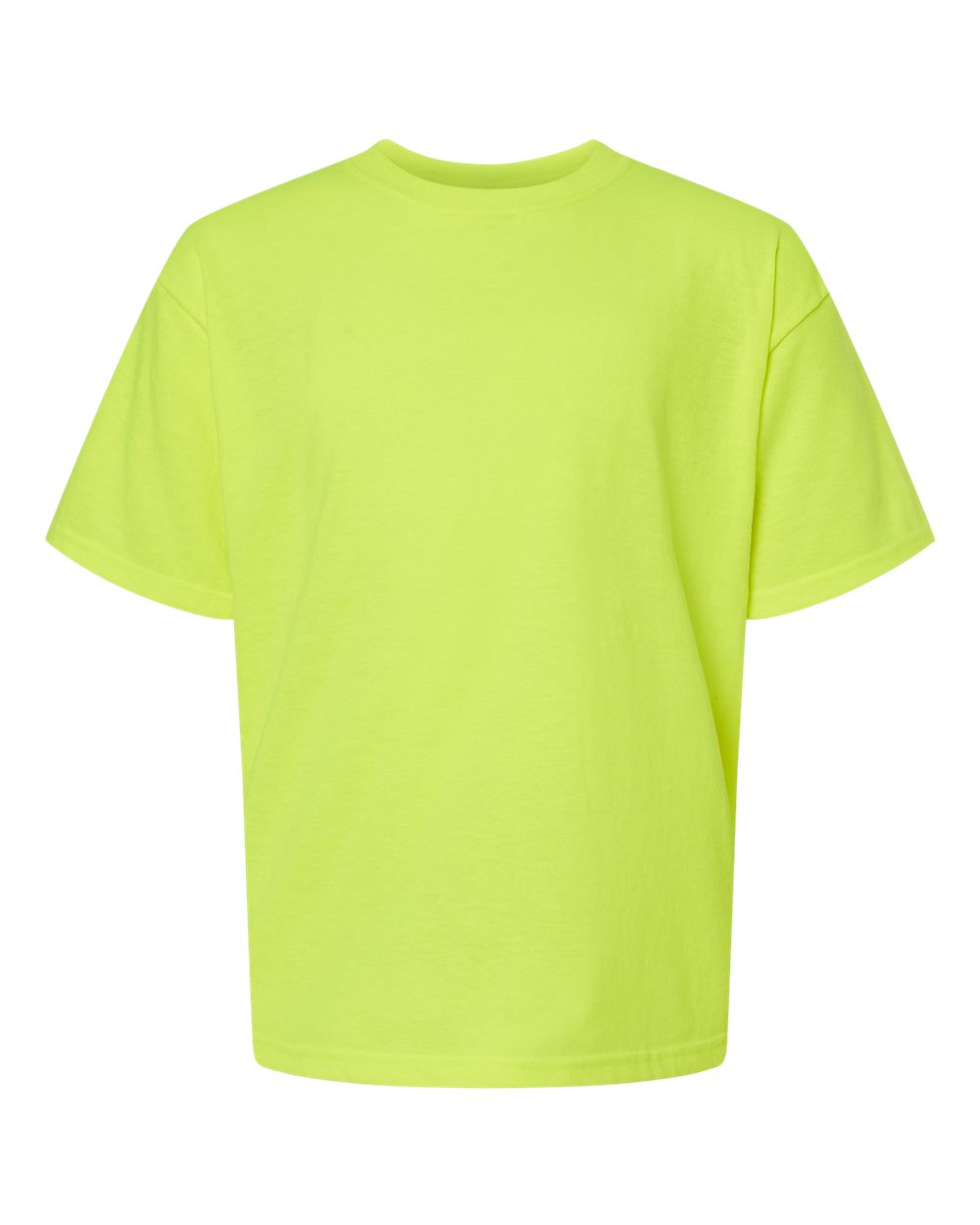 M&O MO4850 Youth Gold Soft Touch T-Shirt in Safety Green size Medium | Cotton 4850