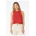 Bella + Canvas 6682 Women's Racerback Cropped Tank Top in Heather Red size XL | Cotton/Polyester Blend B6682, BC6682