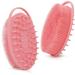 Upgrade 2 in 1 Bath and Shampoo Brush Silicone Body Scrubber for Use in Shower Exfoliating Body Brush Premium Silicone Loofah Head Scrubber Scalp Massager/Brush Easy to Clean (1PC Pink)