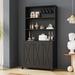 Red Barrel Studio® Gerarde 70.9" Kitchen Pantry Wood in Black | 70.9 H x 39.4 W x 15.8 D in | Wayfair 87FAF4CEC2174F81839E275EFF938B24