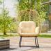 Langley Street® Alexei Egg Chair w/ Stand Cotton/Wicker/Rattan in Brown | 57.9 H x 40.2 W x 29.5 D in | Wayfair DD01651998B849C4910E3176864C0EBF