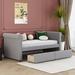 Rosdorf Park Twin Daybed Upholstered in Gray | 33.4 H x 45.6 W x 80.5 D in | Wayfair 70561B661206425DB64906F4F1592A24