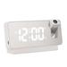 Wrought Studio™ Dugal Digital Electric Tabletop Clock w/ Alarm Plastic/Acrylic in White | 3.5 H x 7.3 W x 1.6 D in | Wayfair