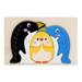 Temacd Jigsaw Puzzle Wooden Colorful Three-dimensional Educational Hand-eye Coordination Child Gift 3D Animal Puzzle Baby Early Education Toy Party Favors Penguin
