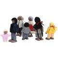 Wooden Dollhouse People Of 6/7 Pcs Family Figures Dollhouse Dolls Wooden Doll Family Pretend Play Figures Accessories For Kids Age 1 2 3 4 5 Year Pretend Dollhouse Toy