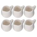 Hemoton 6Pcs Household Ceramic Milk Storage Jugs Sauce Jugs Storage Containers (White)