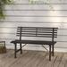 Dcenta Garden Bench Steel Patio Porch Chair Outdoor Bench Black for Patio Backyard Balcony Park Lawn Furniture 43.3 x 23.2 x 30.1 Inches (W x D x H)