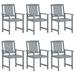 Dcenta Patio Chairs 6 pcs Solid Acacia Wood Gray