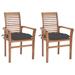 Dcenta 2 Piece Garden Chairs with Cushion Teak Wood Outdoor Dining Chair for Patio Balcony Backyard Outdoor Furniture 24.4 x 22.2 x 37 Inches (W x D x H)