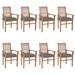 Dcenta 8 Piece Patio Chairs with Seat Cushion Teak Wood Outdoor Dining Chair Set Wooden Armchairs for Garden Balcony Backyard Furniture 24.4 x 22.2 x 37 Inches (W x D x H)