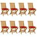 Dcenta Patio Chairs with Red Cushions 8 pcs Solid Teak Wood