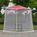 275x230cm Patio Umbrella Mosquito Net Polyester Net Umbrella Screen Universal Canopy Umbrella Mosquito Net with Zipper Door and Adjustable Rope Suitable for Outdoor Umbrella and Patio Table.