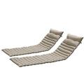 2PCS Set Outdoor Lounge Cushions Outdoor with Adjustable Strip Replacement Patio Funiture Seat Cushion Chaise Lounge Cushion Patio Furniture Cushions for Outdoor Indoor