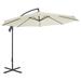 Dcenta Cantilever Umbrella with Steel Pole Folding Beach Umbrella Sand for Patio Backyard Terrace Poolside Lawn Outdoor 118.1 x 102.4 Inches (Diameter x H)