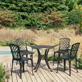 Dcenta 5 Piece Bistro Set Cast Aluminum Black Round Coffee Table and 4 Chairs Bar Set for Garden Lawn Courtyard Terrace