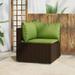 Dcenta Patio Corner Sofa with Cushions Brown Poly Rattan