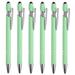Uxcell Ballpoint Pen with Stylus Tip Metal Pen Black Ink 1.0mm Medium Point Stylus Pen Style 1 Green 6 Pack