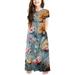 Shldybc Girls Short Sleeve Floral Dress Long Maxi Dress with Pockets Holiday Casual Dress for Girls Girls Dresses on Clearance(7-8 Years Multicolor)
