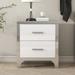 Modern Elegant High Gloss Nightstand with Metal Handle