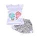 HIBRO Cute Outfits Grandma Baby Girl Clothes 2PCS Toddler Kids Baby Girls Outfits Lolly T-shirt Tops+Short Pants Clothes Set