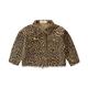 Tregren Toddler Little Girl Leopard Denim Jacket Long Sleeve Button Down Coat Fall Winter Ouftit Clothes