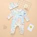 Simplmasygenix Mothers Day Gifts Baby Romper Newborn Kid Baby Boys Girls Map Jumpsuit +Hat Outfits Clothes