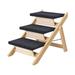 Wood Pet Stairs Portable Dog Ladder Dog Climbing Ladder Solid Wood Folding Pet Steps Foldable Dog Stair for Vehicle Truck High Beds Beside 3 Steps