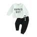 Toddler Baby Boys Fall Clothes Long Sleeve Mama s Boy Print Sweatshirt Tops and Drawstring Pants 2Pcs Outfits Sets