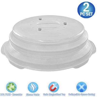 Magnetic Microwave Cover Lid Collapsible Anti Splatter Guard Food Cover Lid