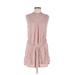 Alya Casual Dress - Mini Mock Sleeveless: Pink Print Dresses - Women's Size Medium