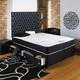 Home Furnishings UK Hf4you Black Divan Bed - 5Ft Kingsize - 2 Drawers - Foot End - Black Faux Leather Headboard