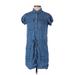 Thread & Supply Casual Dress - Shirtdress Collared Short sleeves: Blue Print Dresses - Women's Size X-Small