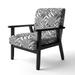 Designart "Black and White Geometric" Upholstered Patterned Accent Chair and Arm Chair