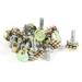 Unique Bargains 15 Pcs B100K Type B 100K ohm Single Turn Knurled Shaft 3 Pin Taper Potentiometer