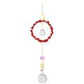 Dog Car Ornament Natural Amethyst Aquamarine Hollowed Out Moon Star Circle Pearl Ball Wind Chimes Suncatcher Staircase Garland Flocked