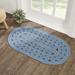 VHC Brands Celeste Farmhouse 27 x48 Accent Rug Blue Recycled Plastic (PET) Geometric Water-Resistant Oval Floor Decor