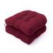 anna Pillow Solid Indoor/Outdoor Wicker Patio Seat Cushions Plush Fiber Fill Weather and Fade Resistant 2 Count Wine Red Round Corner 19 x19