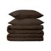 Superior 530 Thread Count Duvet Cover Set Full/Queen Chocolate (3 Pieces}