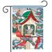 Snowy Birdhouse Winter Garden Flag 18 x 12.5 Briarwood Lane