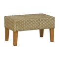 Coastal Handcrafted Woven Rattan Garden Bench in Natural Finish with Solid Wood Legs 26 W X 15 H X 15.75 D Bailey Street Home 2499-Bel-4548480