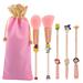 Snow White and Mermaid Makeup Brushes - Novelty Designed Classic Tales Theme Makeup Brush Set for Girls Kawaii MakeupTool Gift for Women (Pink 1)