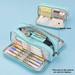 Angoo Double Sided Pen Bag Pencil Case Special Macaron Color Dual Canvas Pocket Storage Bag Pouch Stationery School Travel A6899