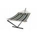 Premium 12-Foot Hammock with Stand & Spreader Bars - Detachable Pillow - Heavy Duty - Blue