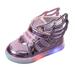 HIBRO Girl Rubber Shoes Toddler Girl Tennis Shoes Size 6 Children Kids Baby Girls Sneakers Bling Led Light Luminous Sport Shoes