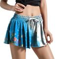 PMUYBHF Denim Shorts Women High Waisted Loose Womens 2 in 1 Flowy Running Shorts Casual Print Workout Summer Biker Shorts High Waisted Yoga Tennis Skirts Womens Shorts Jeans High Waisted