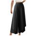 Mrat Long Trouser Elastic Waist Pants for Women Wide Leg Trousers High Waisted Pants Cute Fall Pants Flare Sweatpants Dress Pants Plus Size Lounge Comfortable Pants Pull on Yoga Pants