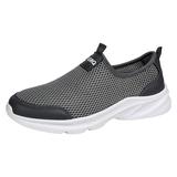 TOWED22 Training Men s Sneakers Bowling Shoes Men Slip on Sneakers for Indoor Outdoor Gym Travel Work(Grey 10)