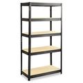 Safco Boltless Steel-Particleboard Shelving- Black - 36w x 18d x 72h