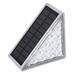 PRINxy Solar Step Lights 2 Pack Outdoor Stair Lights Warm White Triangles Solar Decks Lights IP67 Auto On Off Decoration Lights For Stair Patio Yard Drivewa White A