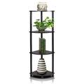 Furinno 99634 Turn-N-Tube 4-Tier Corner Display Rack Multipurpose Shelving Unit - Espresso & Black - 43.5 x 11.6 x 11.6 in.